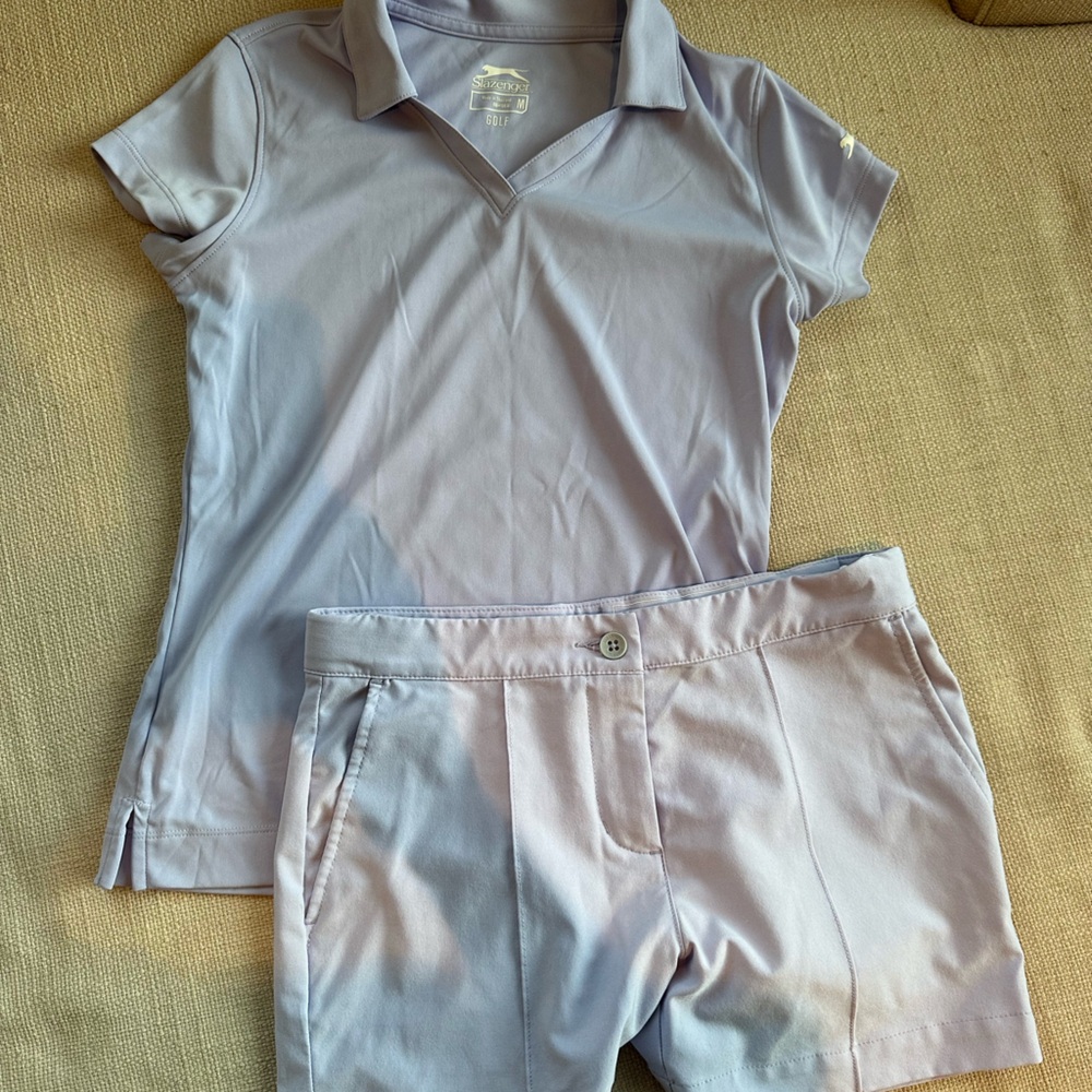 Lavender girls golf shorts set